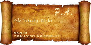 Páskuly Alda névjegykártya